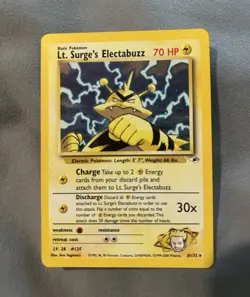 Pokemon TCG Lt. Surge's Electabuzz 6/132 Gym Heroes Holo Rare Unlimited - Image 1