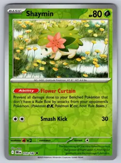 Shaymin 010/182 Uncommon Destined Rivals Pokemon Reverse Holo Near Mint - Image 1