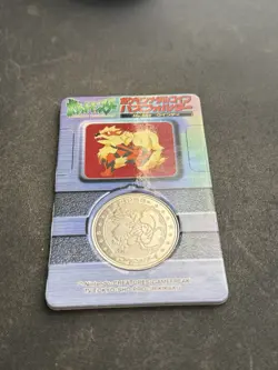 1998 Pokemon Meiji Arcanine 059 Lottery Medal with Backing Rare Prize Coin - Image 2