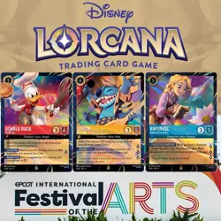 Disney Lorcana Magical Places STITCH ROCK STAR RAPUNZEL DONALD Epcot Promo Cards - Image 1