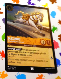 Lorcana Chapitre 1 Card Game Holo Foil Disney Carte Maximus 11/204 Fr Mint - Image 1