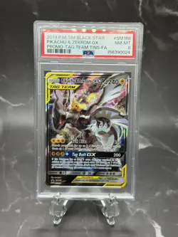 Pokemon TCG Pikachu & Zekrom GX SM Black Star Promo Holo SM168 PSA 8 2019 - Image 1