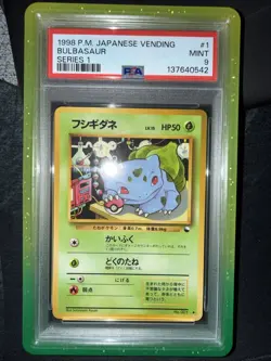 1998 Pokemon Japanese Vending Series #1 Bulbasaur - PSA 9 Low Pop “13 Cert” - Image 1