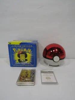 1999 Burger King Pokemon Pikachu 23K Gold Plated Card Open Box Complete - Image 2