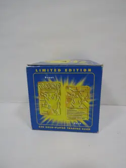 1999 Burger King Pokemon Pikachu 23K Gold Plated Card Open Box Complete - Image 3