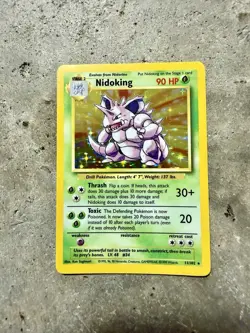Pokemon Nidoking Holo Rare 11/102 Base Set Unlimited WOTC 1999 Vintage TCG - Image 1