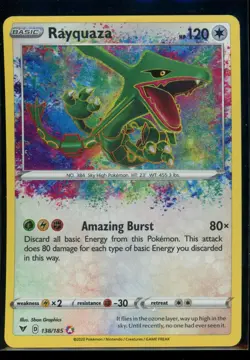 POKEMON RAYQUAZA 138/185 AMAZING RARE VIVID VOLTAGE | NM/M - Image 1
