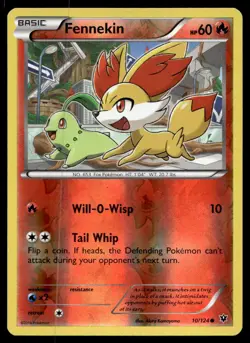 Fennekin (10) XY - Fates Collide Reverse Holo 10/124 Pokemon TCG - Image 1