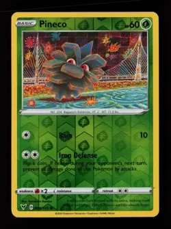 Pineco 008/185 Reverse Holo Common Tomokazu Komiya Vivid Voltage Pokemon Cards - Image 1