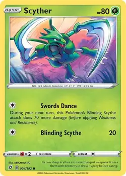 Scyther #004/197 Sv03 Obsidian Flames Common Reverse Holo Pokemon TCG NM - Image 1