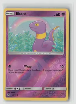 Ekans #25/68 Hidden Fates Common Reverse Holo Pokemon TCG NM - Image 1
