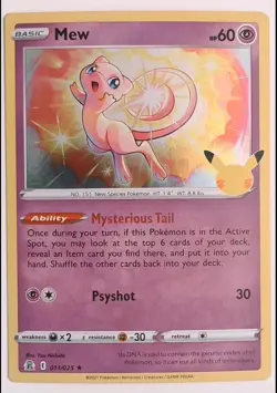 Mew 011/025 Holo Rare Celebrations Pokemon Near Mint - Image 1