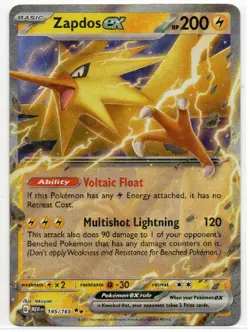 Zapdos ex 145/165 Double Rare 151 Pokemon Near Mint - Image 1