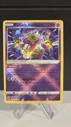 Radiant Alakazam 059/195 Silver Tempest Radiant Rare Pokemon Card NM - Image 1
