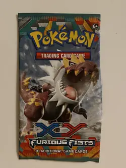 EMPTY Pokemon XY Furious Fists TYRANITAR EX Booster Pack - Image 1
