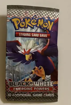 EMPTY Pokemon Black White Emerging Powers Braviary Booster Pack CREASED - Image 1