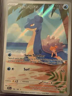 2025 Pokemon Destined Rivals Misty’s Lapras 194/182 Illustration Rare Holo NM - Image 1