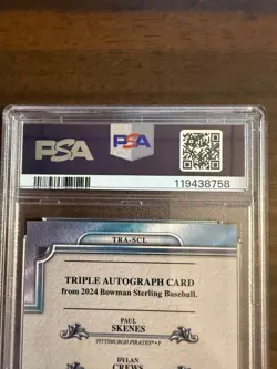 2024 Bowman Skenes/Crews/Langford PSA Mint 9 Numbered 8/15 - Image 4