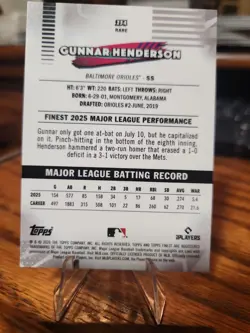 Gunnar Henderson *Rare* 2026 Topps Finest #254 Baltimore Orioles MLB - Image 2