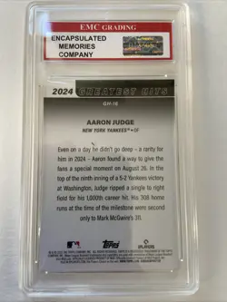 2025 Topps Series 1 - 2024 Greatest Hits Aaron Judge #GH-16 Graded 9 - Image 2