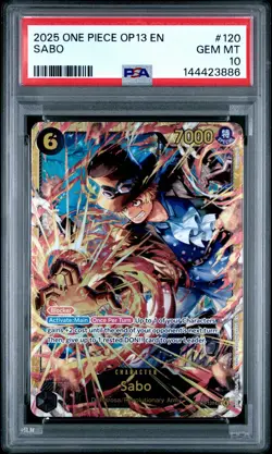 2025 ONE PIECE OP13-CARRYING ON HIS WILL #120 SABO PSA 10 - Image 1