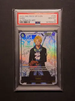 2025 ONE PIECE OP13-CARRYING ON HIS WILL ALTERNATE ART #120 SABO PSA 10 - Image 2