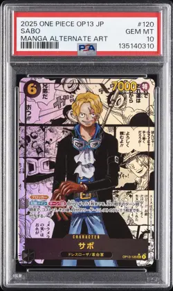 2025 ONE PIECE JAPANESE OP13-CARRYING ON HIS WILL #120 SABO PSA 10 - Image 1