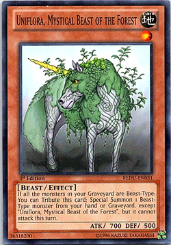 Uniflora, Mystical Beast of The Forest REDU-EN031 Yu-Gi-Oh! Card LP 1st Edition - Image 1