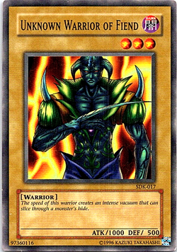 Unknown Warrior Of Fiend SDK-017 Yu-Gi-Oh! Card Moderate Play Unlimited - Image 1