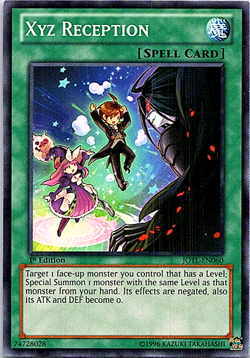 XYZ Reception JOTL-EN060 Yu-Gi-Oh! Card Light Play 1st Edition - Image 1
