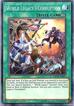 World Legacy's Corruption MP19-EN037 Yu-Gi-Oh! Card Light Play 1st Edition - Image 1
