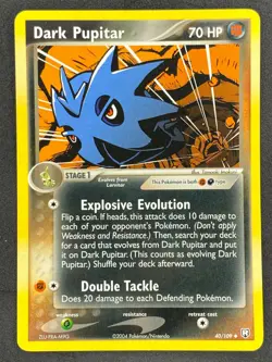 Pokemon Dark Pupitar 40/109 TRR EX Team Rocket Returns LP/NM - Image 1