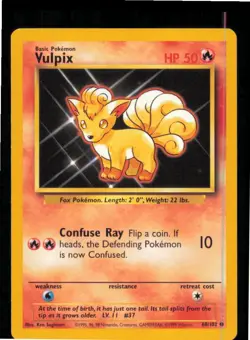 Vulpix 68/102 Common Base Set Unlimited Pokemon Near Mint - Image 1