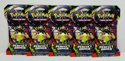 Pokemon Cards - Mega Evolution Perfect Order - 5 BOOSTER PACK LOT - New Sealed - Image 1