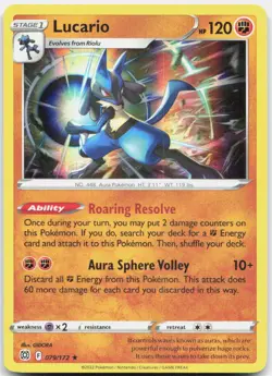 Lucario 079/172 Holo Rare Brilliant Stars Pokemon Holo Near Mint - Image 1