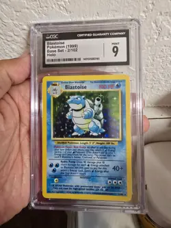 Blastoise 2/102 Base Set Holo CGC MINT 9 Pokemon Card - Image 1