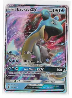 Lapras GX 35/149 Sun & Moon Ultra Rare Holo Pokemon Card TCG NM - Image 1