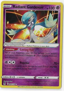 Radiant Gardevoir 069/196 Lost Origin Ultra Rare Holo Pokemon TCG Card NM - Image 1