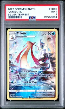 2022 Pokemon SWSH Silver Tempest Milotic Full Art TG02 PSA 9 Mint - Image 1