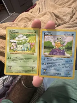 Pokemon Shadowless Base Set Bulbasaur and Squirtle - Image 1