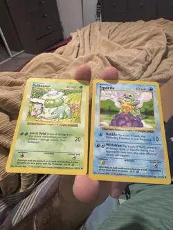 Pokemon Shadowless Base Set Bulbasaur and Squirtle - Image 3