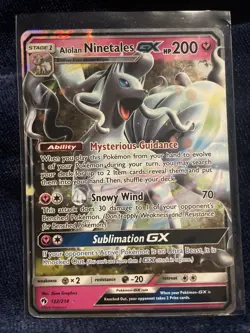 Pokemon Alolan Ninetales GX TCG Card 132/214 SM Lost Thunder Rare - Near Mint - Image 1