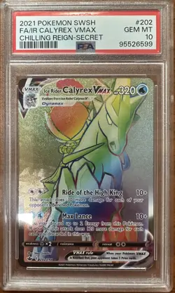 2021 POKEMON SWSH FA/IR CALYREX VMAX CHILLING REIGN-SECRET - PSA 10 - Image 1
