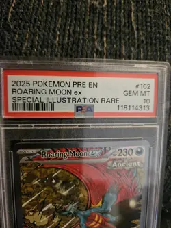 2025 Pokemon Prismatic Evolutions English #162 Roaring Moon ex SIR PSA 10 - Image 4