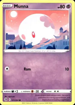 MUNNA 121/264 Pokemon Card Fusion Strike Near Mint - Image 1