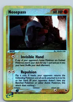 Pokemon TCG Nosepass 18/109 Rare Reverse Holo Ex Ruby & Sapphire - Image 1