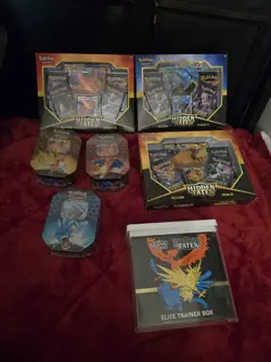 Pokemon TCG Hidden Fates GX Collection Bundle (HF ETB & 3 Boxes & 3 Tins) - Image 1