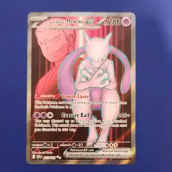 Pokemon TCG Team Rocket's Mewtwo ex Destined Rivals 213/182 SIR - Image 1