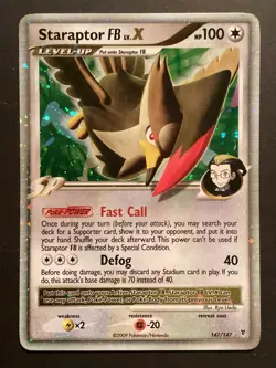 Pokemon TCG Staraptor FB LV.X Holo 147/147 Platinum Supreme Victors - Image 2