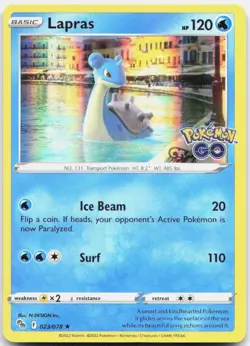 Lapras 023/078 Holo Rare Pokemon GO Pokemon Near Mint - Image 1